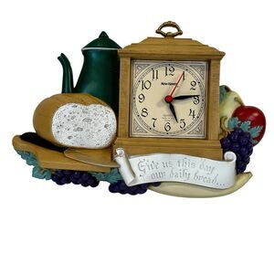 Vintage‎ New Haven Burwood Wall Clock #2727 Daily Bread Prayer TESTED WORKING